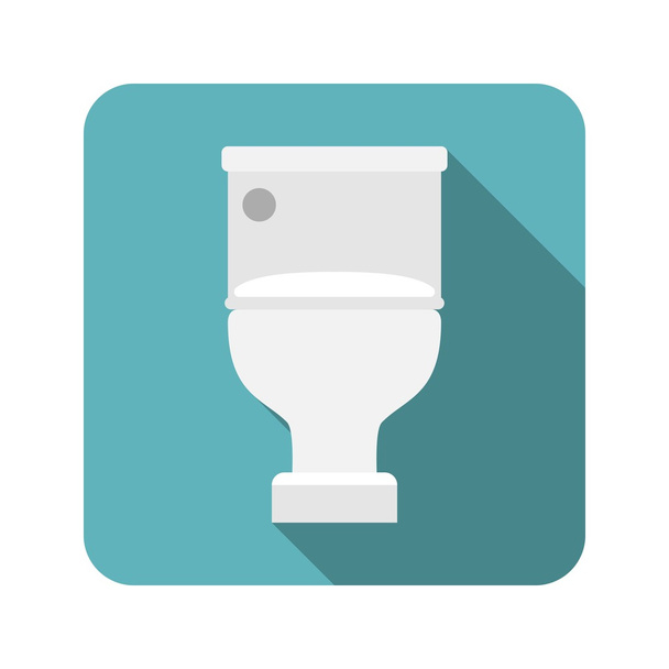 Vector open toilet seat, flat design with long shadow - Vector, Image