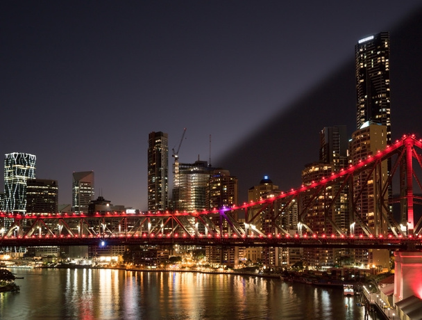 Brisbane Skyline Nacht und Dämmerung - Foto, Bild