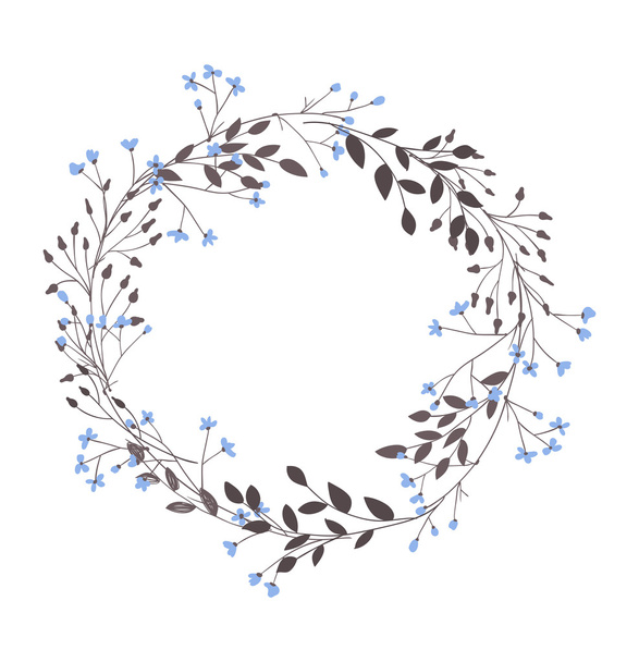 Floral frame with flowers and branches - Vector, afbeelding