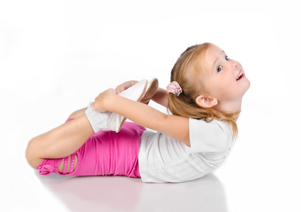 gymnastka roztomilá holčička, samostatný - Fotografie, Obrázek