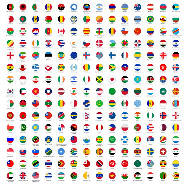 κύκλος σημαίες του κόσμου - Διάνυσμα, εικόνα