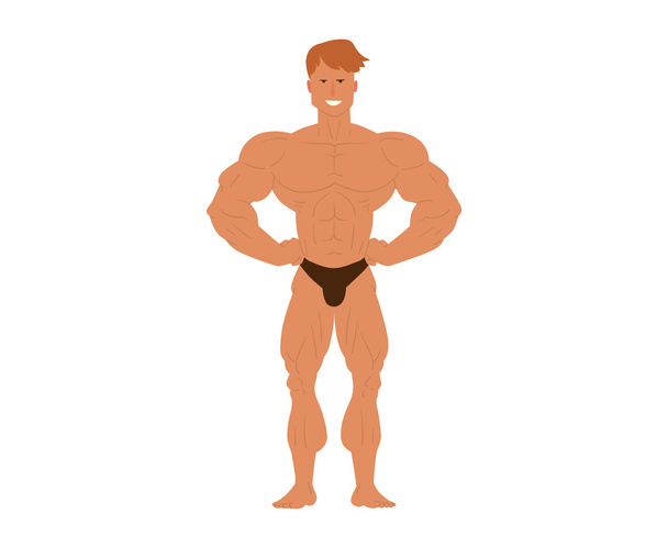 Gym fitness testépítő férfi - Vektor, kép
