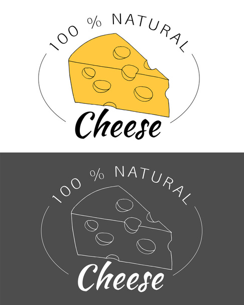Hand drawn cheese logo. - Vector, Image
