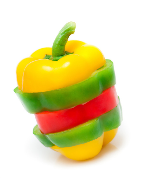 Chopped bell peppers isolated - Photo, Image