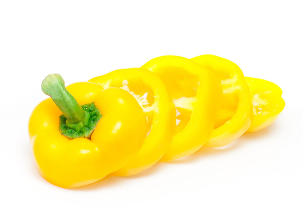 Chopped bell peppers isolated - Foto, afbeelding