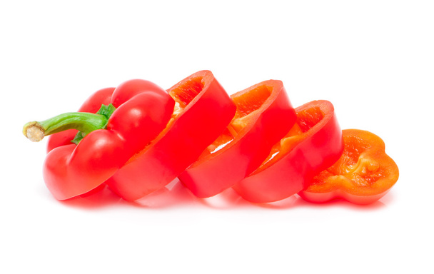 Chopped bell peppers isolated - Fotoğraf, Görsel