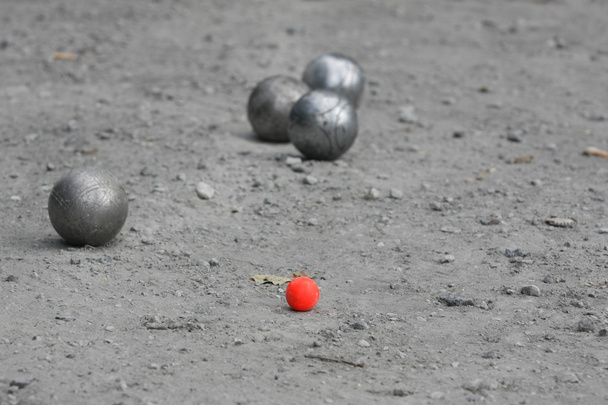 Petanque balls with a jack (cochonnet) - Photo, Image