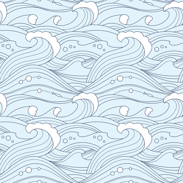 Sea waves seamless pattern - Vecteur, image