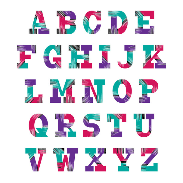 Retro Font, juego de letras vintage. Alfabeto gráfico vectorial
. - Vector, imagen