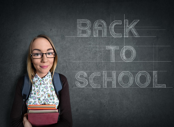 nerd Student  and the words back to school design - Photo, image
