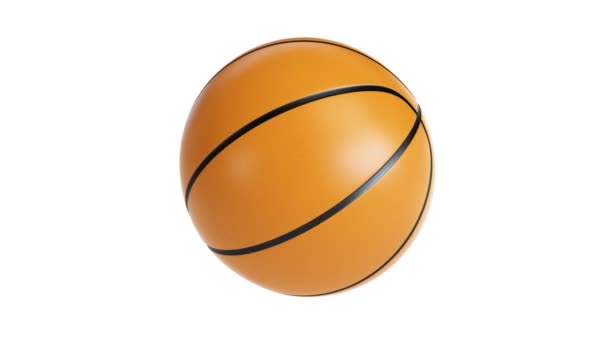 Basketball dreht sich um seine Achse. Alpha-Karte enthalten.  - Filmmaterial, Video