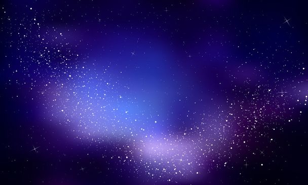 Gwiazdy w nocnym niebie, Mgławica i galaxy. Wektor - Wektor, obraz