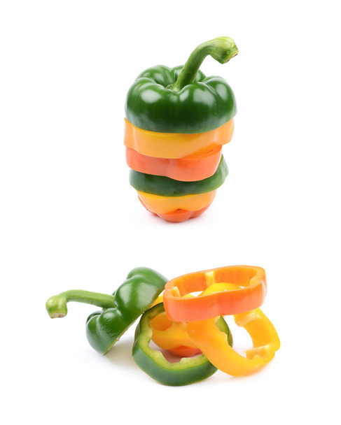 Colorful pile of bell pepper slices - Foto, Bild