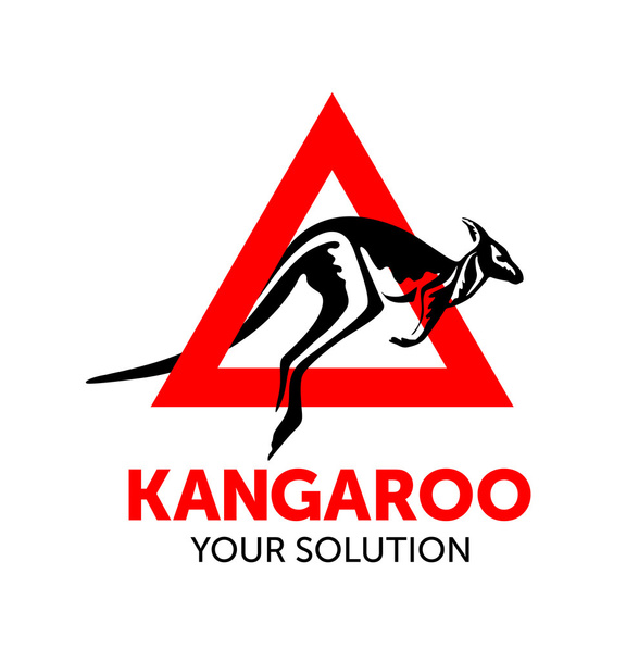 Let op kangoeroe-logo - Vector, afbeelding