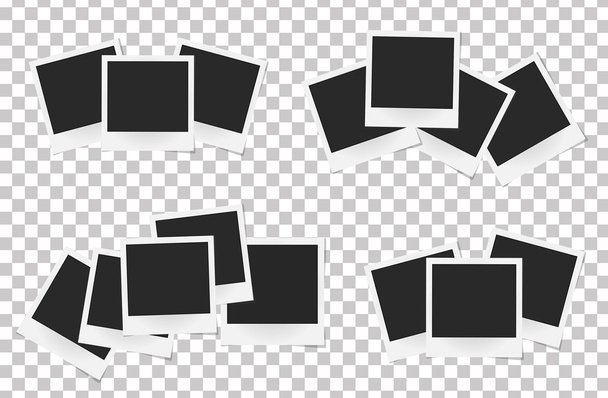 Collage de cadres photo vectoriels réalistes isolés. Modèle rétro photo design, Illustration vectorielle
 - Vecteur, image