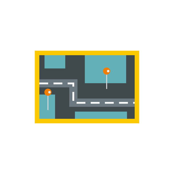 Road map icon, flat style - Vetor, Imagem