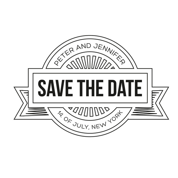 Save the Date - Retro Wedding Invitation - Vector, Image