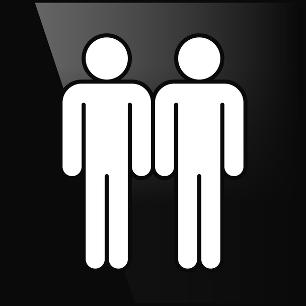 White gay marriage homosexual flat icon - Φωτογραφία, εικόνα