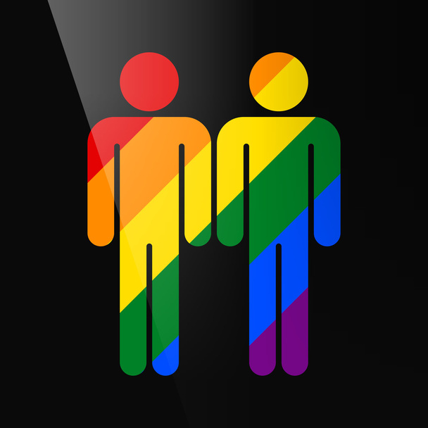 Color gay marriage homosexual flat icon - Photo, Image
