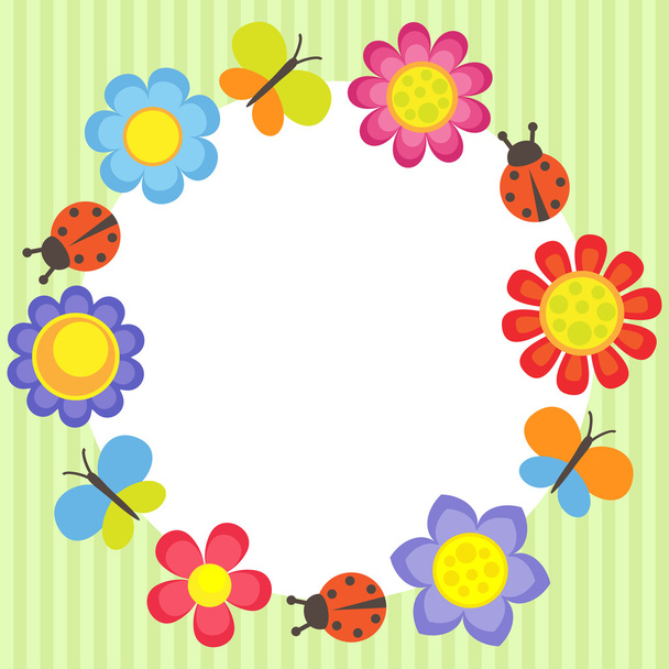 Flower frame - Vector, afbeelding