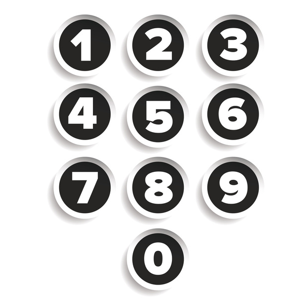 Number set label vector - Vettoriali, immagini