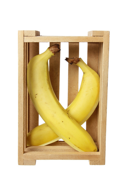 Bananas in Wooden Crate - Fotoğraf, Görsel