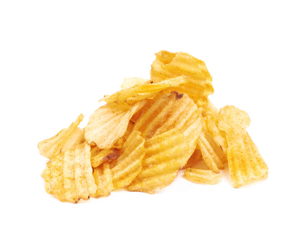 Pile of potato chips isolated - Photo, image