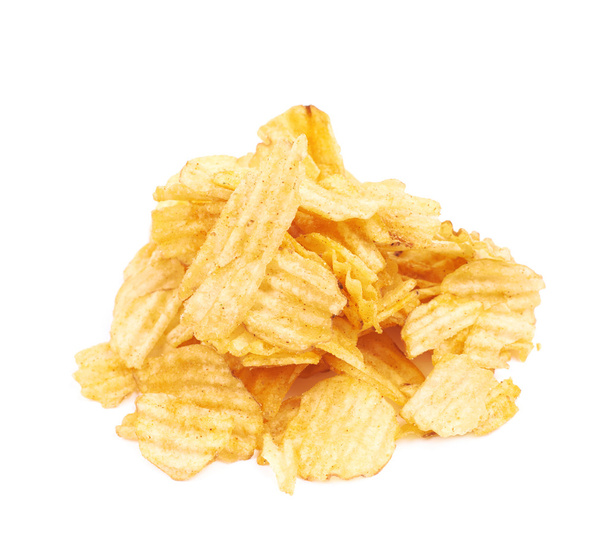 Pile of potato chips isolated - Foto, Imagen