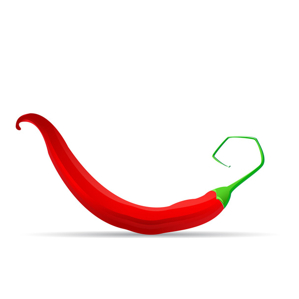 Czerwony ostry pieprz chili izolowany na białym - Wektor, obraz