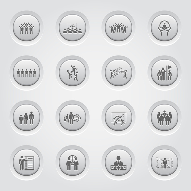 Button Design Business Team Icons Set. - Vector, Image