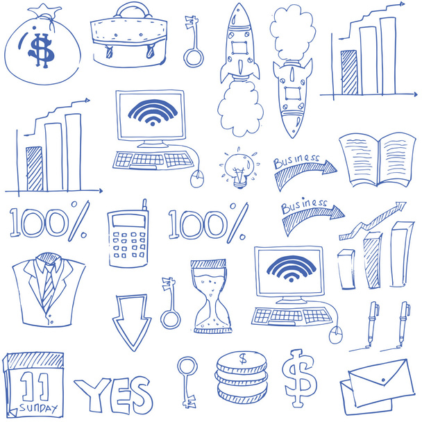 Doodle of hand draw business theme - Vector, Image