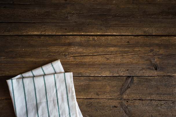 Têxtil de toalha de mesa em fundo de madeira - Foto, Imagem