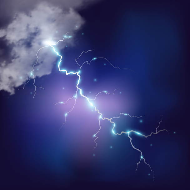 Realistic thunderstorm background. Vector illustration. - Vector, Image