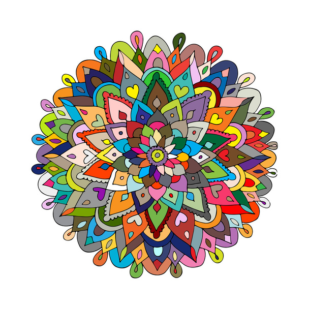 Mandala ornament, colorful pattern for your design - Vector, Imagen