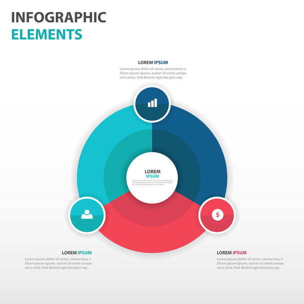 Abstract circle business Infographics elements, presentation template flat design vector illustration for web design marketing advertising - Διάνυσμα, εικόνα