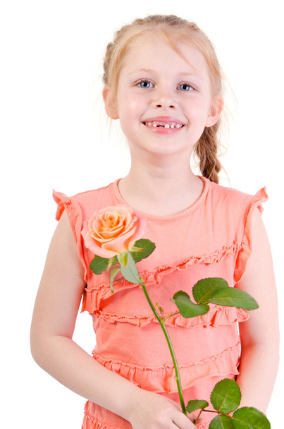 Portrait of beauty girl with flower - Foto, Bild