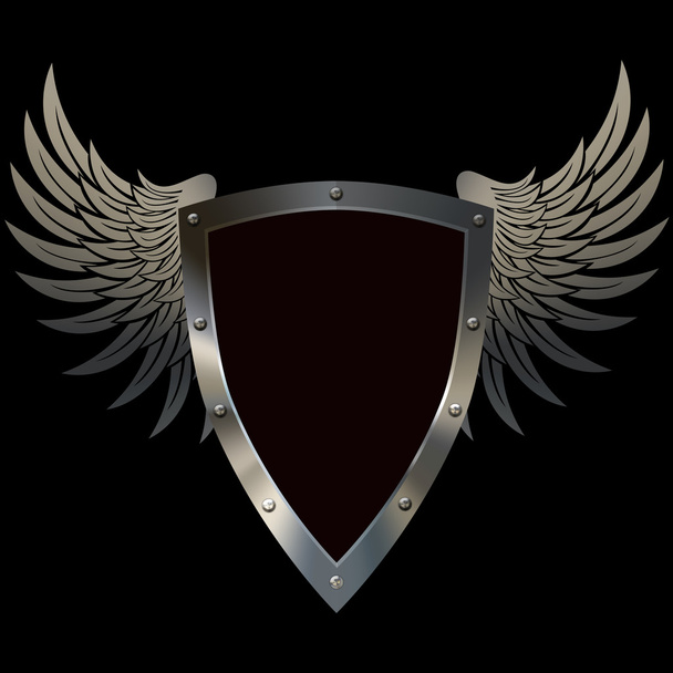 Heraldic shield with wings. - Photo, Image