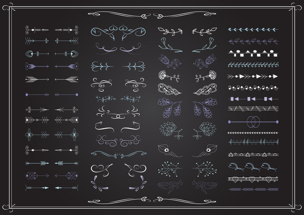 Vector set of ornate frames and scroll elements - Vector, Image