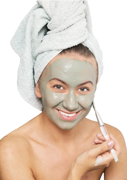 woman applying mask - Φωτογραφία, εικόνα