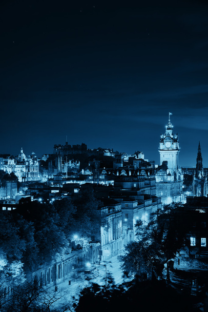 Edinburgh nacht weergave - Foto, afbeelding