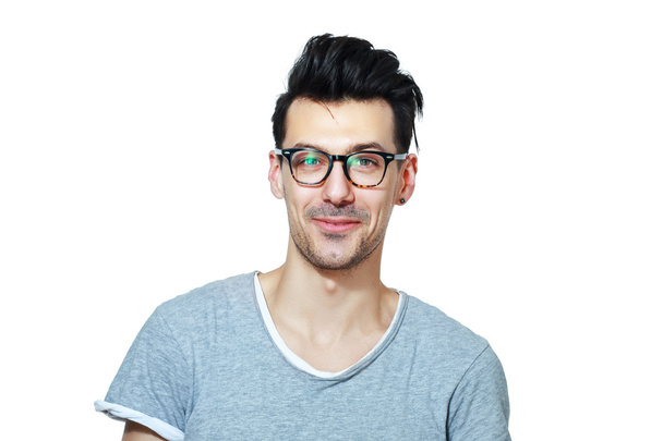 smiling young man with glasses - Foto, afbeelding