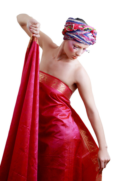 turban and with artistic visage - Photo, Image