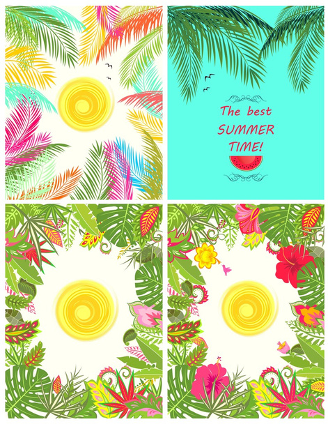 Sammlung sommerlicher tropischer Poster - Vektor, Bild