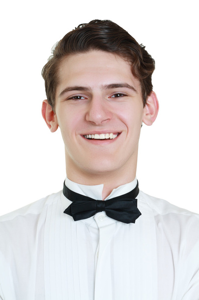 man in a shirt and bow tie - Foto, afbeelding