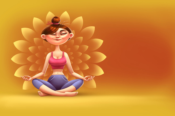 El yoga posa. Mujer ilustración
 - Foto, Imagen