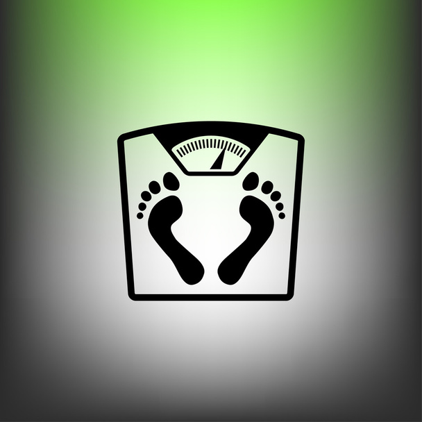 Pictograph of bathroom scale with footprints icon - Vetor, Imagem