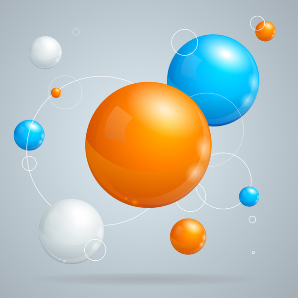 Abstract Background with Colored Balls of Different Sizes. Vector - Vektor, Bild