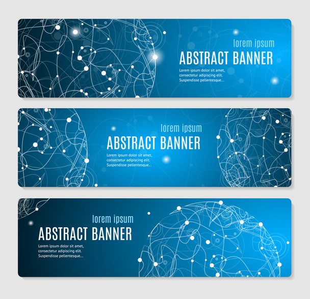 Abstract Glowing Sphere Banner Horizontal. Vector - Vector, Image
