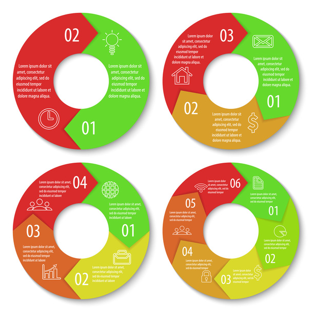 Vector template for round diagram, graph and chart. Circle arrows for infographic - Vektori, kuva