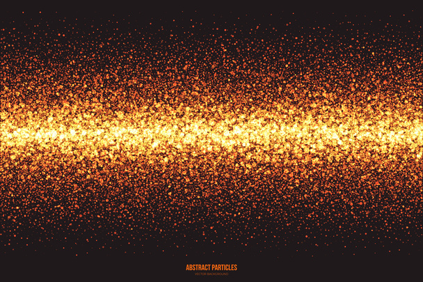Golden Shimmer Glowing Round Particles Vector Background - Διάνυσμα, εικόνα